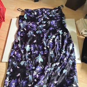 Floral Satin Dress with Spaghetti Straps